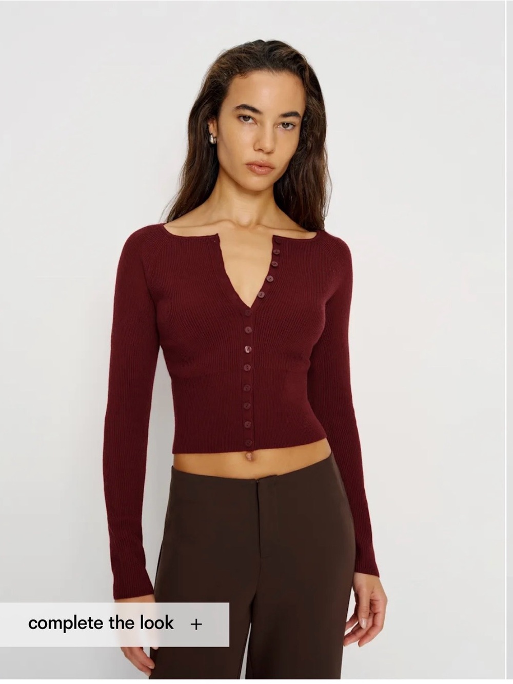 Reformation Meadow Regenerative Merino Cardigan in Chianti